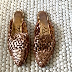 Sam Edelman Rose Gold Woven Slides size 8